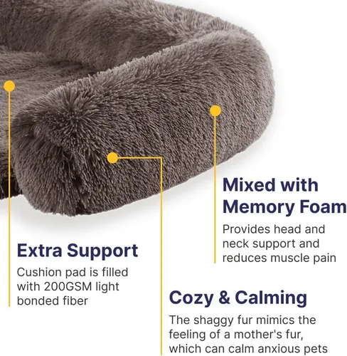 Vista 8 de Codi Cama calmante para perros – Tapete protector de sofá antiansiedad para perros grandes, 41 x 37 x 6 pulgadas, lavable a máquina, esponjosa