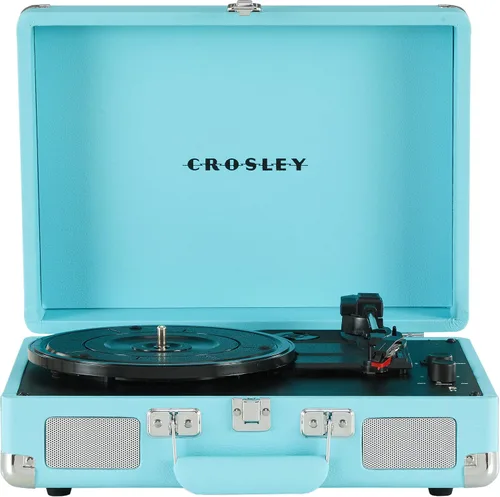 Vista 35 de Crosley CR8005F-AC Cruiser Plus - Tocadiscos vintage de 3 velocidades con Bluetooth, tipo maletín, reproductor de discos de vinilo, tablero
