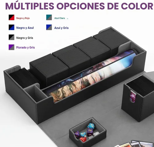 Vista 2 de Estuche de almacenamiento prémium para tarjetas coleccionables TCG, caja con capacidad para más de 800 tarjetas con funda para MTG, YuGiOh, Uno