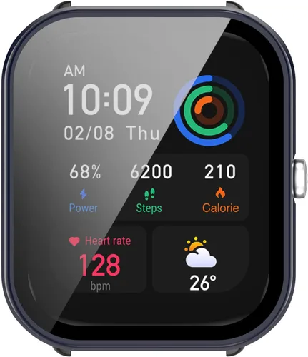 Vista 6 de Funda protectora compatible con Amazfit GTS 4 Mini protector de pantalla, carcasa completa de policarbonato duro, antiarañazos, cubierta completa