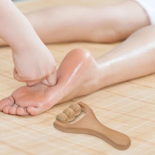 Vista 9 de Ciieeo 2 rodillos de masaje de madera para alivio muscular/regalo, herramienta de masaje de madera, herramientas de rodillo de madera para cuidado