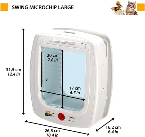 Vista 2 de Ferplast Swing Microchip - Solapa grande para gatos y perros pequeños Marrón