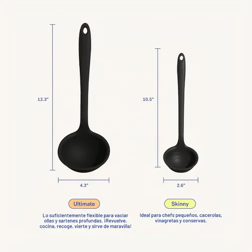 Vista 3 de GIR Cucharón de silicona prémium para servir, color rojo