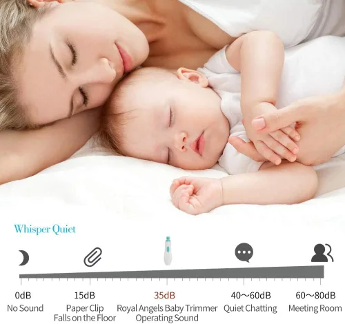 Vista 4 de Lima de uñas eléctrica con cortaúñas para bebé, cortaúñas con luz LED, diseño silencioso seguro para recién nacidos, niños pequeños o mujeres