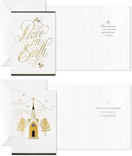 Vista 4 de Image Arts Surtido de tarjetas de Navidad religiosas en caja, paz en la tierra (4 diseños, 24 tarjetas con sobres)
