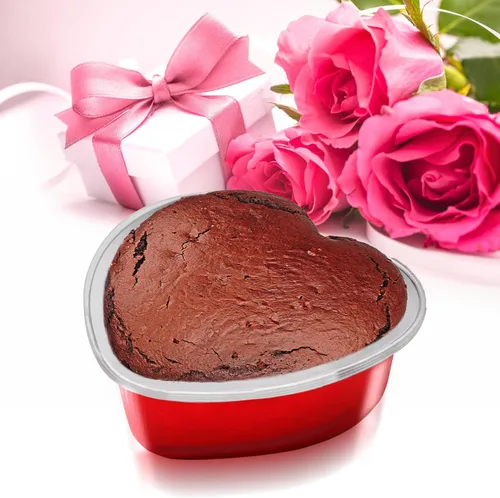 Vista 5 de 40 juegos de moldes para pasteles en forma de corazón, mini moldes para pasteles con tapas de 3.4 fl oz/3.5 onzas, moldes de aluminio con tapas