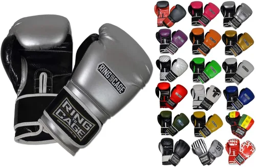 Vista 18 de Guantes de boxeo para entrenamiento de gimnasio Verde neón/negro