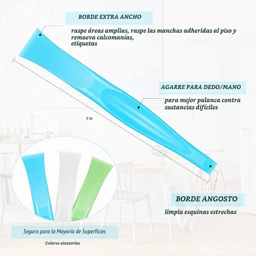 Vista 6 de Honoson - Herramienta de limpieza de raspador de plástico antiarañazos, 6 unidades, color blanco, azul y verde Blanco azul verde (White Blue Green)