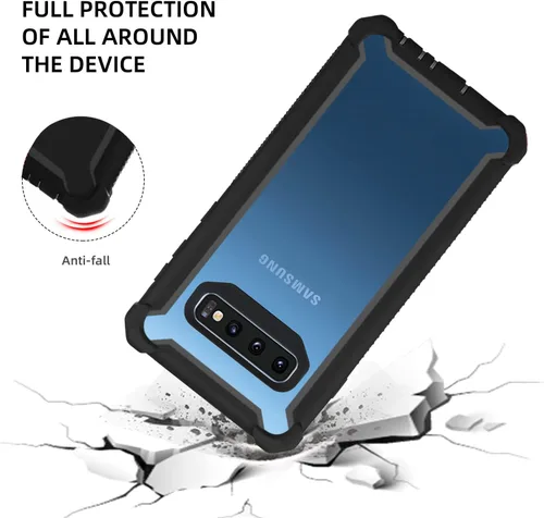 Vista 4 de Asuwish Funda de teléfono para Samsung Galaxy S10e, a prueba de golpes, dura, a prueba de caídas, protección de cuerpo completo, resistente Negro