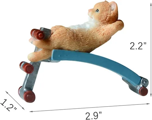 Vista 7 de WAYUTO Bonita figura de animal de resina, figura de cerdo de fitness, estatua de jardín, encantador, cerdito, miniatura, juguetes, casa de muñecas