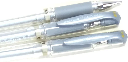 Vista 4 de Uni-Ball Signo Broad Point Gel Impact Pen Tinta Plateada, 0.039 in, 3 bolígrafos por paquete (importación de Japón) [Paquete original Komainu-Dou]