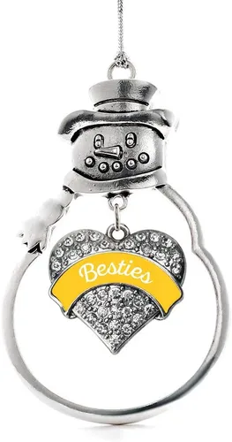 Vista 222 de Colgante de plata con diseño de Detroit con forma de corazón y muñeco de nieve con circonitas cúbicas