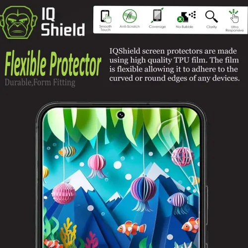 Vista 2 de IQShield Paquete de 2 protectores de pantalla para Samsung Galaxy S22 5G de 6.1 pulgadas, fácil de instalar, antiarañazos, antiburbujas, película