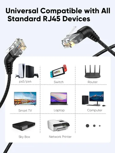 Vista 8 de CableCreation Cable Ethernet CAT6A con arranque UTP, rotación de 360°, cable de red LAN CAT6A con conector RJ45, cable de conexión 32AWG 10Gbps