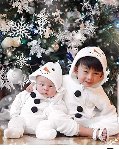 Vista 2 de Mameluco de Navidad para bebé recién nacido, disfraz de muñeco de nieve, sudadera con capucha para niños, ropa de Navidad, regalos de Navidad