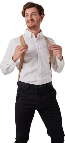 Vista 4 de Tirantes elásticos con clip en la espalda en X para hombre, 2 clips para uso formal e informal