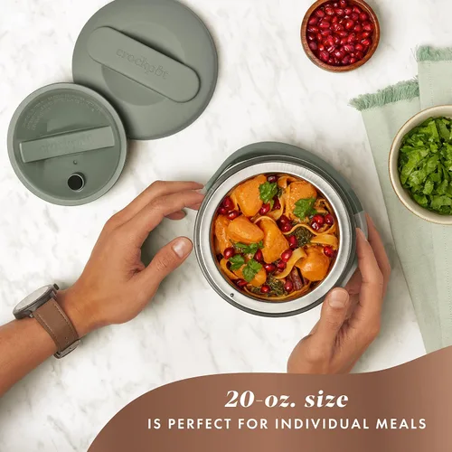 Vista 3 de Crock-Pot Fiambrera eléctrica y lonchera eléctrica, calentador de alimentos portátil para viajes, automóvil, para llevar, 20 onzas, rosa rubor