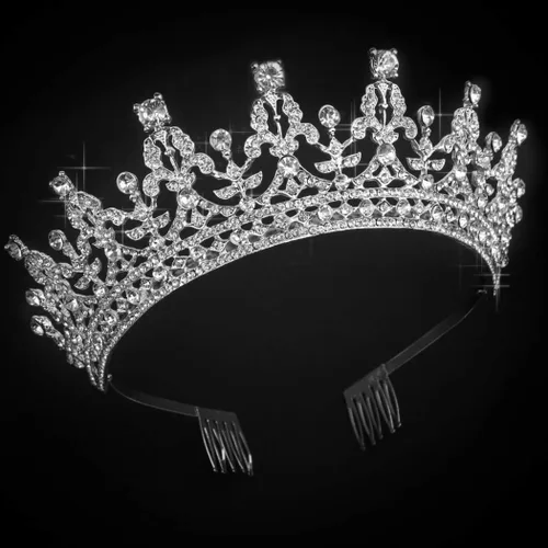 Vista 9 de COCIDE Tiaras negras y coronas para mujer, corona de reina tiara de princesa para niñas, diamantes de imitación, fiesta, damas de honor, boda