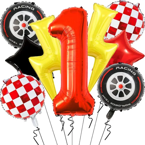Vista 8 de 6 globos de carreras para decoración de fiesta de cumpleaños, globos de semáforo de 32 pulgadas para suministros de fiesta de cumpleaños