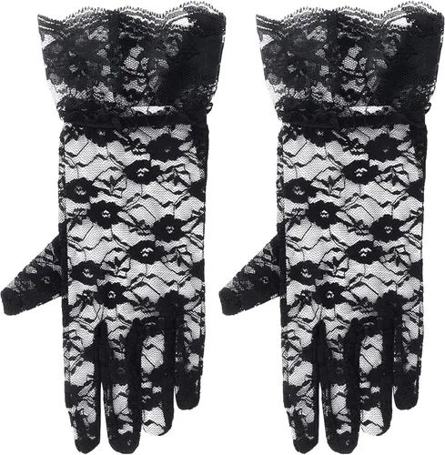 Vista 9 de ASTER Guantes de encaje para mujer, guantes de novia con bloqueo solar, para fiesta de noche, boda, fiesta de té, graduación, Halloween, cosplay