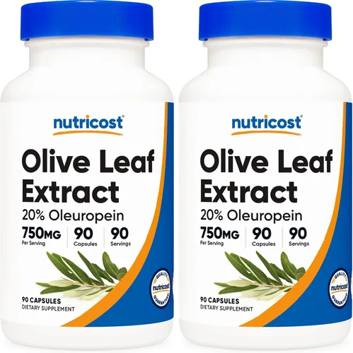 Vista 6 de Nutricost Extracto de hoja de olivo (20% oleuropeína) 750 mg, 90 cápsulas, sin OMG