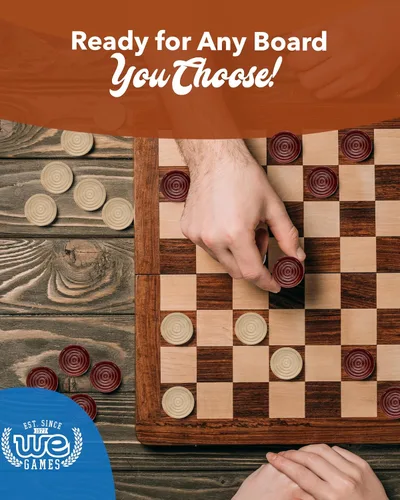Vista 5 de Juegos de madera de damas con apilables, marrón oscuro/natural de We