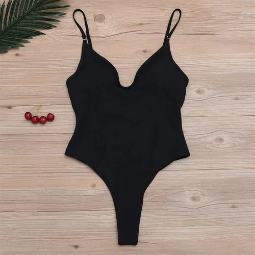 Vista 2 de Traje de baño sexy de una pieza para mujer, traje de baño push up monokini baño playa