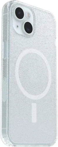 Vista 4 de OtterBox Funda transparente para iPhone 16e, 15, 14 y 13 Symmetry Series - Polvo de estrellas