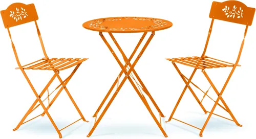 Vista 10 de Alpine, juego de mesa y sillas de metal, con 2 sillas, Azul