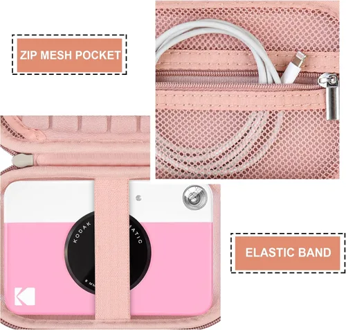 Vista 4 de Funda de viaje rígida para cámara digital KODAK Printomatic a todo color con impresión instantánea, funda protectora con bolsillo de malla