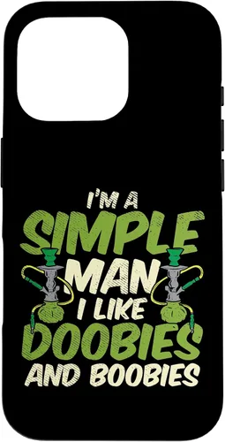Vista 20 de iPhone 16 Simple Man Doobies Boobies Weed Cannabis 420 Stoner Men Estuche de regalo