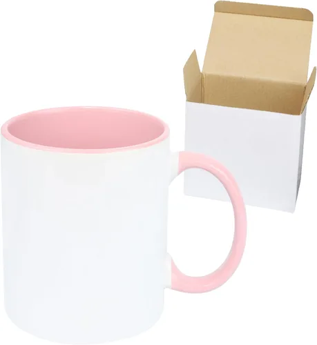 Vista 5 de Taza de café de cerámica de 11.0 onzas para sublimación, embalada en caja blanca