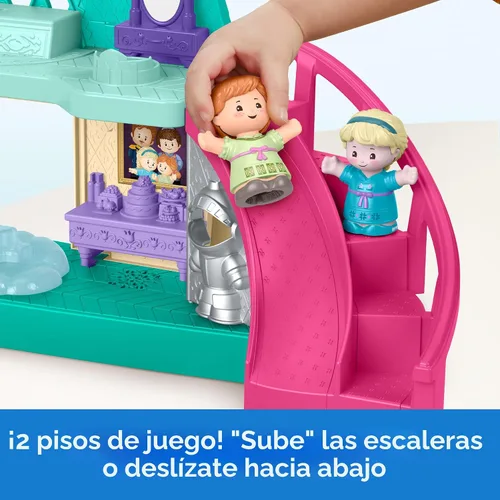 Vista 4 de Fisher-Price Little People Disney Frozen Castillo de Arendelle con luces y sonidos con figuras Anna & Elsa. Juegetes para mayores de 18 meses