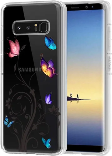 Vista 4 de Funda de teléfono para Galaxy Note 8, Samsung Note 8 para niñas y mujeres, TPU suave y transparente, a prueba de golpes, funda protectora
