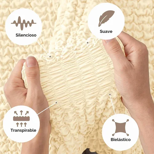 Vista 7 de PAULATO BY GA.I.CO. Funda para sofá seccional - Funda para sofá chaise en forma de L - Fundas lavables para sofá de esquina - Funda elástica de Crema