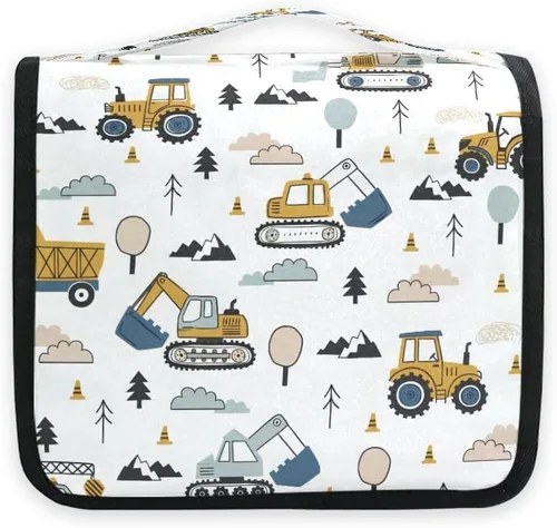 Vista 9 de Neceser colgante portátil cosmético maquillaje sacro noche niña en luna organizador de viaje para hombres y mujeres con gancho resistente, Patrón 1