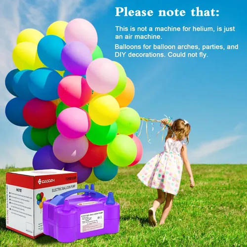 Vista 7 de IDAODAN - Bomba eléctrica para globos, bomba de aire portátil para globos, máquina de inflado eléctrico para decoraciones de fiestas (morado)