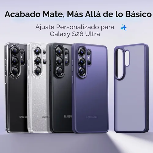 Vista 5 de CASEKOO - Carcasa para Samsung Galaxy S26 Ultra de 6.9" violeta Camera Guard, 16FT Military Protection, Anti-Fingerprint, Slim Matte Translucent