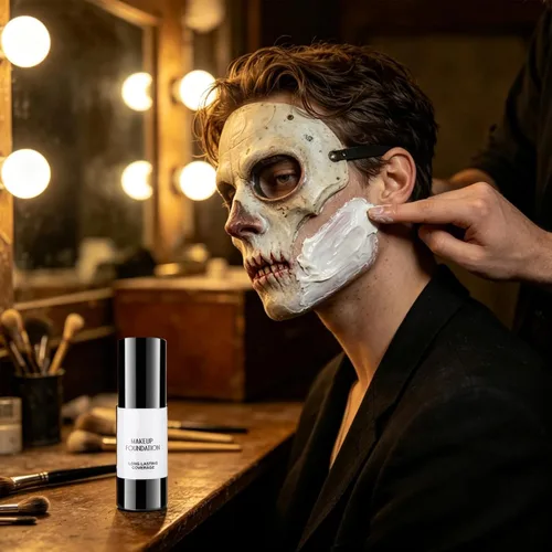 Vista 5 de Base de maquillaje blanca - bomba de prensa, base líquida - 1 fl oz crema