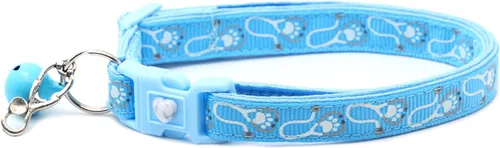 Vista 3 de Pugs2Persians - Collar de gato de doctor, estetoscopio, seguridad, separable, dije y campana, pequeño (9.9 lbs y menos), azul)