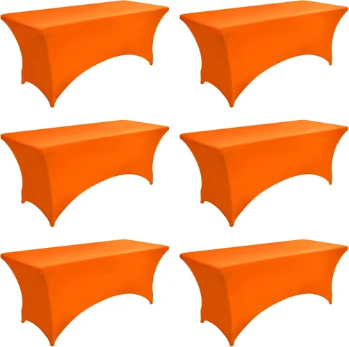 Vista 58 de Paquete de 2 Cubiertas de Mesa de Spandex de 4 pies para Mesas Plegables Rectangulares - Manteles Elásticos Ajustados Resistentes a las Arrugas