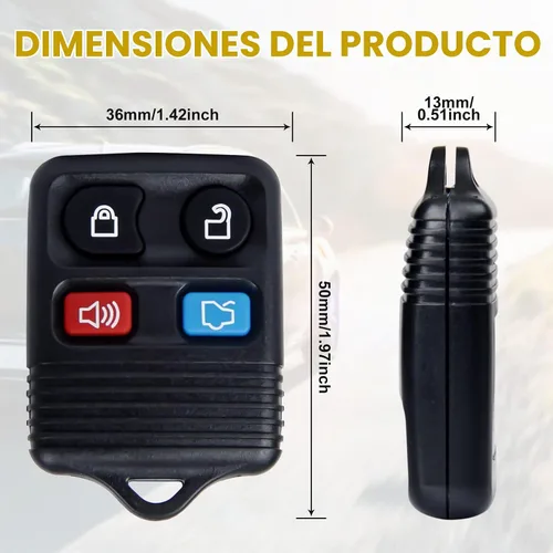 Vista 5 de Recambio de control remoto para entrada sin llave, compatible con Escape, Focus, Fusion, Mustang, Taurus, Explorer, Lincoln, Mercury Llavero