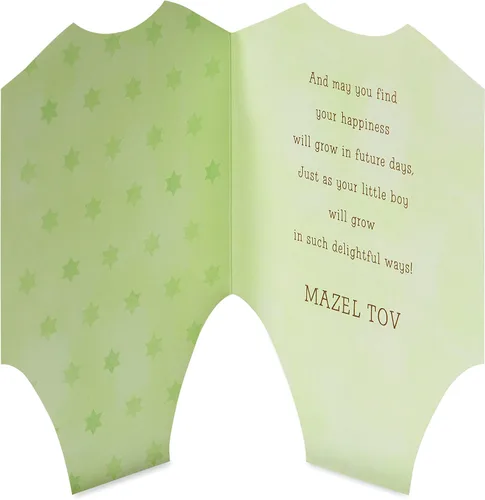 Vista 2 de American Greetings Nueva tarjeta de bebé niño para bebé Bris (Happiness Will Grow)