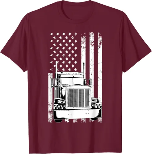 Vista 12 de Camión conductor bandera americana camionero vintage hombres mujeres regalo camiseta