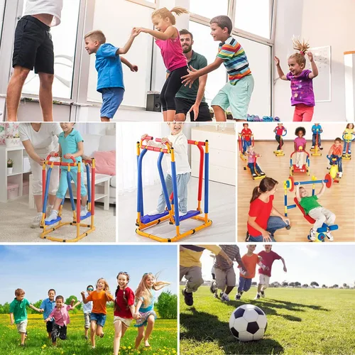 Vista 7 de Caminadora para niños para ejercicio de fitness, juguete de ejercicio divertido ajustable para niños, equipo de fitness para interiores