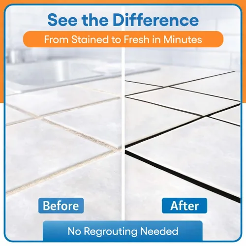 Vista 7 de Pluma de lechada – Negro – Pluma de pintura y reparación de lechada para azulejos para baño y cocina, marcador de retoque de lechada impermeable