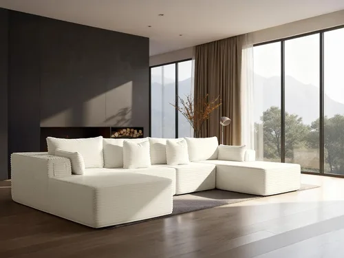 Vista 23 de Sofá modular de gran tamaño de 108 pulgadas, cómodo sofá deshuesado en forma de U para sala de estar, asientos extra profundos, sin montaje, sofá