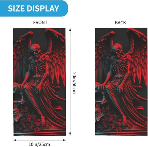 Vista 3 de HERRECX skull grim reaper skeleton angel god red Neck Gaiter Face Cover Scarf Balaclava Bandana for Women Men Gaiter Mask for Motorcycle Cycling