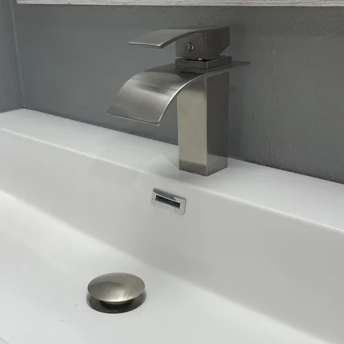 Vista 4 de Novatto Remi - Grifo lavabo Watersense de una sola palanca, níquel cepillado