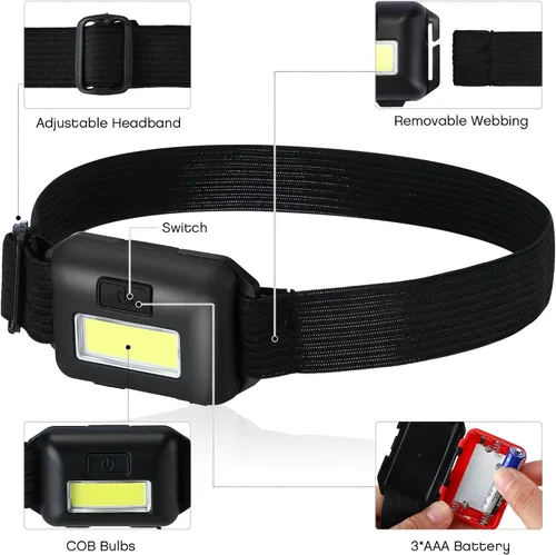 Vista 3 de Paquete de 48 linternas LED para faros delanteros, brillantes, impermeables, linterna de cabeza de inundación, 800 lúmenes a granel con 3 modos, 144